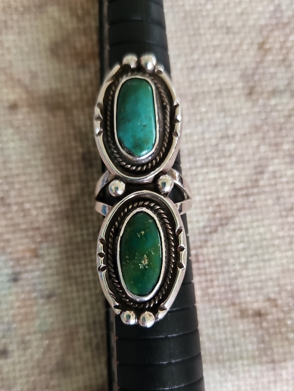 Vintage Native American Sterling Silver Turquoise Ring Size 7